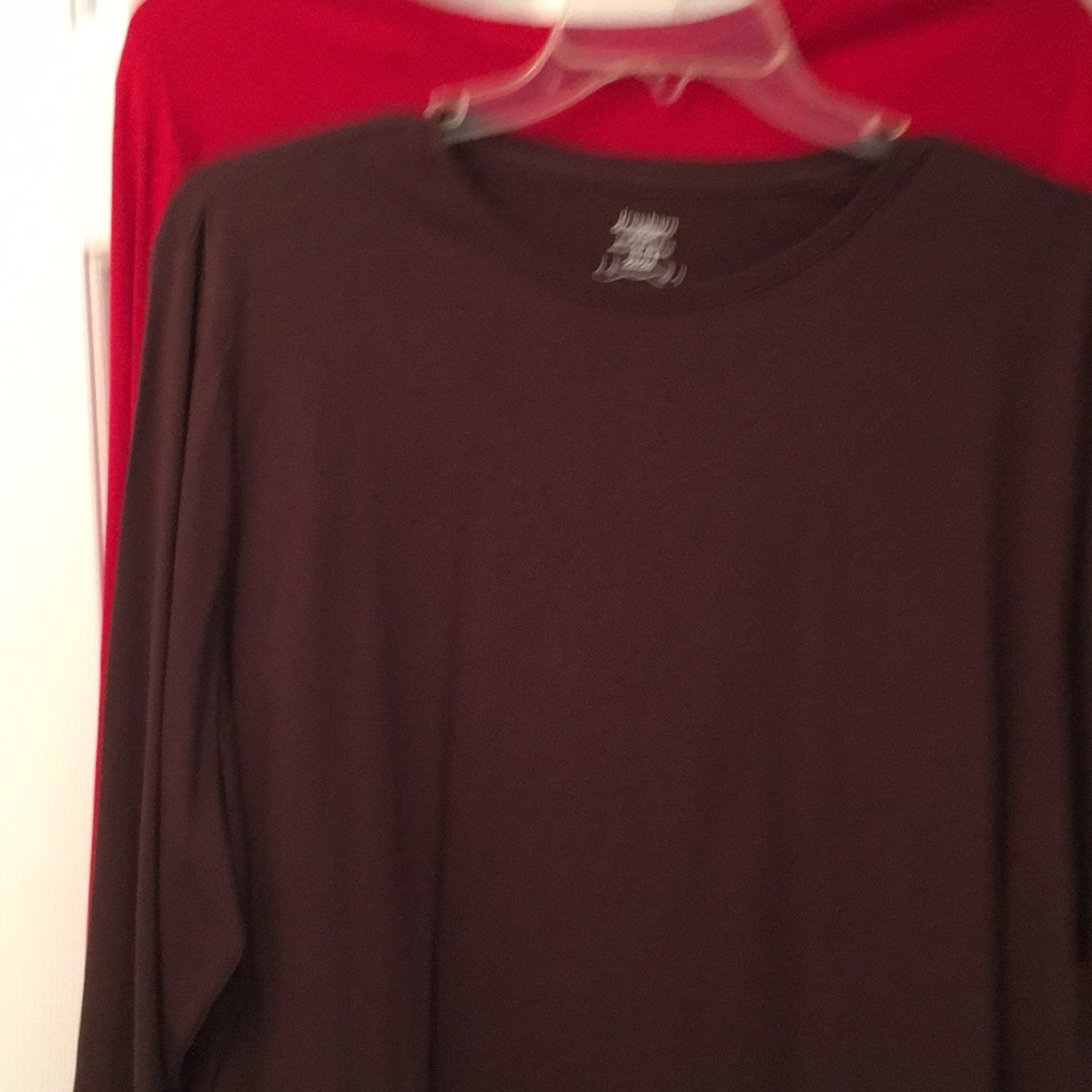 2 for $6Red and brown shirts
